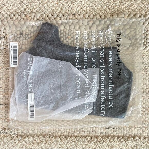 Everlane The Cozy-Stretch Tank In Heathered Charcoal Size Medium Wool Blend NWT - Picture 7 of 8
